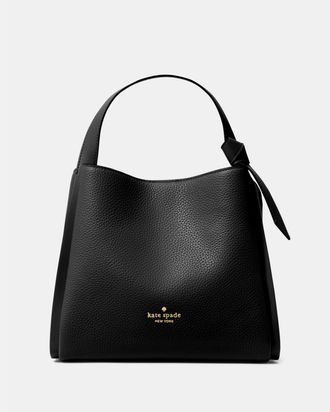 Kate Spade New York Womens Knott Carryall Bag - Black Leather - One Size