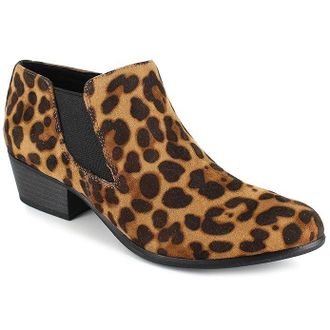Esprit Womens Esprit Taya Boots Brown Leopard Print Block Heel Ankle Booties JOBB739