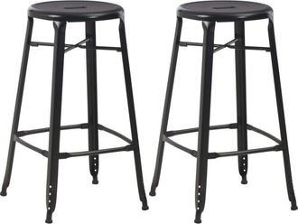 vidaXL Bar Stools 2 pcs Black Steel Vidaxl