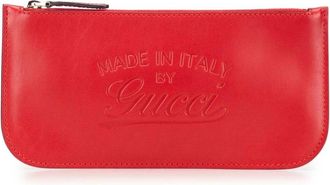 Gucci Pre-owned Clutches, female, Red, Size: ONE SIZE Pre-owned Leather Zip Pouch