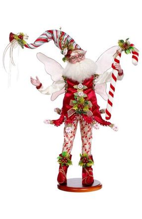 Mark Roberts Candy Cane Fairy on Base in Red at Nordstrom