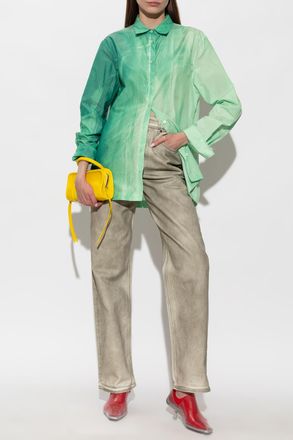 Loewe Loose-fit Shirt With Embroidered Logo, Womens, Green