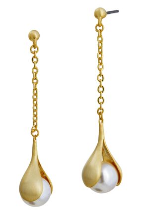 Savvy Cie Jewels Vermeil Faux Pearl Drop