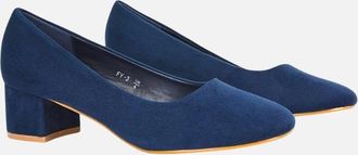 XY London Womens XY London Womens/Ladies Liberty Low Block Heel Court Pumps - Navy - Size: 5