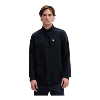 Fred Perry Heren, Overhemden, Blauw, Maat: XL