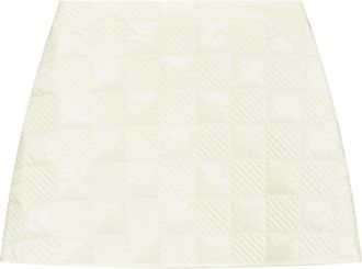Moncler logo-patch quilted mini skirt - women - Polyamide/Polyester/Polyamide/Cotton/Polyester - 38 - White