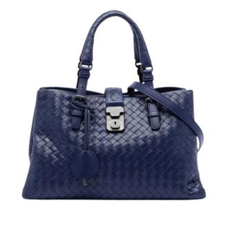 Bottega Veneta Pre-owned Handbags, female, Blue, Size: ONE SIZE Pre-owned Roma Satchel