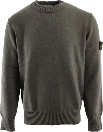 Stone Island Trui met ronde hals - Heren - Ronde hals truien - Grijs - L - Katoen - Truien & Vesten