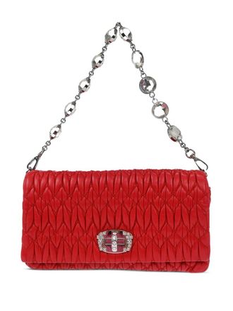 Miu Miu 2010s matelassé schoudertas - Rood