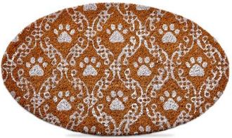 Tag Paw Print Oval Coir Door Mat Natural Summer Easy Clean in Beige at Nordstrom, Size Medium