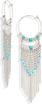BP. Boho Drop Earrings in Rhodium- Turquoise at Nordstrom