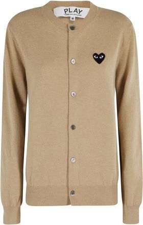 Comme Des Gar&ccedil;ons Black Heart Cardigan - Dames - Vesten - Bruin - M - Wol - Truien & Vesten