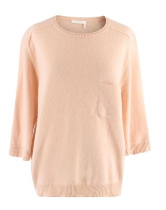 Chlo&eacute; Cropped Sleeve Cashmere Jumper Size M