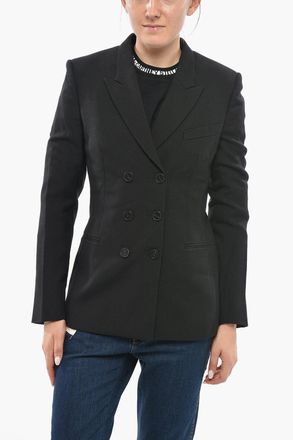 Stella McCartney Blazer Doppiopetto in Lana con Rever a Lancia Stella McCartney