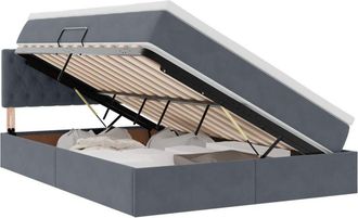 vidaXL Bed with Mattress with LED Dark Grey 140 x 190 cm Velvet vidaXL