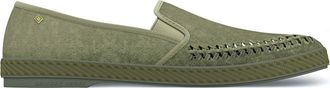 Rivieras Shoes Slip-On Woven Split Toe Moccasin in Muted Green at Nordstrom, Size 41