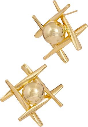 Savvy Cie Jewels GOLD PLATED TIC-TAC-TOE EARRING