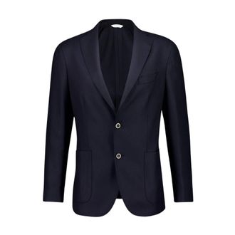 Boglioli Jassen, Heren, Blauw, L, Wol, Virgin Wool Two-Button Blazer