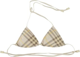 Burberry Bikinis, female, Beige, Size: XS Check Bikini Top