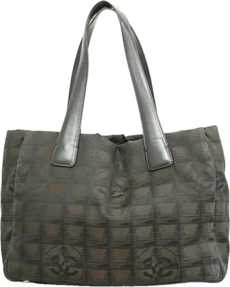 Chanel Black Brown Nylon Tote Bag (Pre-Owned)