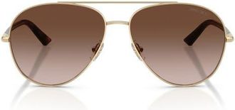Jimmy Choo London 58mm Pilot Sunglasses in Pale Gold /Brown Gradient at Nordstrom