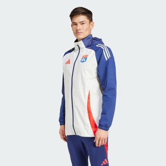 adidas adidas Performance Mens Olympique Lyonnais Tiro 24 All-Weather Jacket - White - Size X-Large