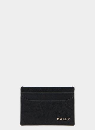Bally Essential Card Holder in Grained Leather in Black+Palladio at Nordstrom