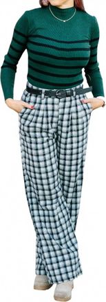 HYFVE Easily Adored High Waist Plaid Wide Leg Pants In Black