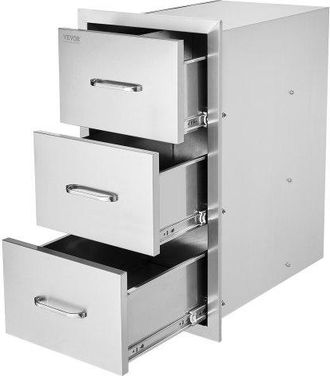 OEM Outdoor-k&uuml;chenschubladen 16 B X 28,5 H X 20,5 T, Unterputz-grillschubladen Aus Edelstahl Mit Dreifachem Zugriff Und Griff, Grillinselschubladen F&uuml;r Au