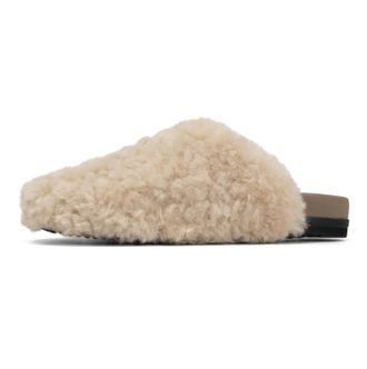 Roam Womens Cloud Slip Faux Shearling Clog In Natural