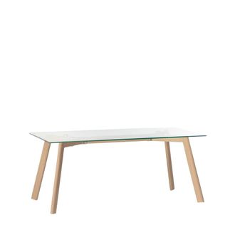 Klast Mesa de centro fija de cristal transparente 110x45 cm