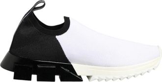Dolce & Gabbana Zwart Wit Lage Top Sorrento Sneakers - Dames - Sneakers - Wit - 36 EU - Polyester - Schoenen