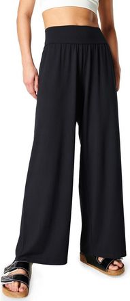 Sweaty Betty High Waist Wide Leg Stretch Modal Pants in Black at Nordstrom, Size X-Small