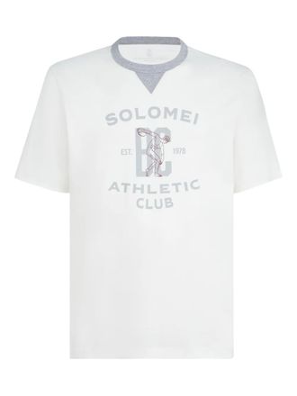 Brunello Cucinelli print cotton T-shirt - White