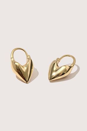 Otiumberg Roscida Heart Hoop Earrings in Yellow Toned Gold at Nordstrom
