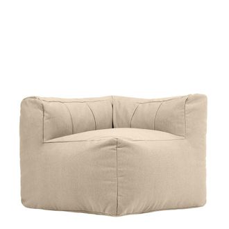 Icon Brand Puf sill&oacute;n esquinero modular para interior y exterior en olefina beige