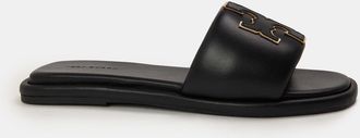 Tory Burch Tory Burch Womens Double T Logo Print Slide Sandals in Black - Size UK 4.5