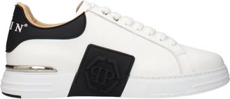 Philipp Plein White Leather Low Top Mens Sneakers