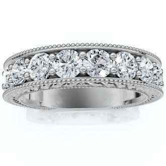 Pompeii3 1Ct Heather Diamond Vintage Wedding Ring 10k Gold Lab Grown
