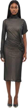 Maison Margiela Black Mock Collar Midi Dress