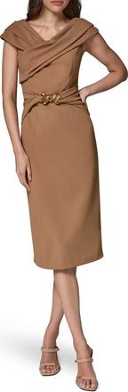 DKNY Hardware Waist Sheath Dress in Camel at Nordstrom, Size 12