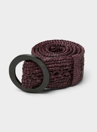 Sans Arcidet Paris Womens Wide braided raffia belt