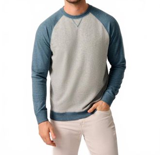 Johnnie-O Weyburn Lakewave Baseball Sweatshirt In Light Gray