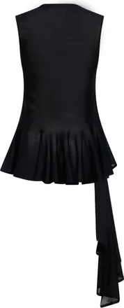 Alaia Womens Top Asymmetric Godet Black Viscose Tops