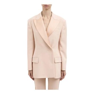 Elisabetta Franchi Blazers, female, Pink, Size: XS Giacca in crepe e raso