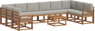 vidaXL Conjunto De Sof&aacute;s De Exterior 11 Uds. Gris Natural Y Claro Vidaxl