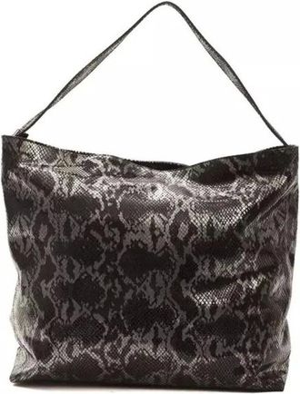 Pompei Donatella Bolso de hombro de piel con estampado de pit&oacute;n - Bags - Mujer - Gris - ONE SIZE