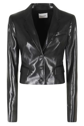 Andamane Black Zefira Crop Length Single-Breasted Polyester Blazer