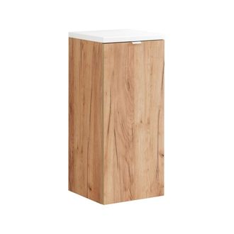 Petits Meubles Media columna 1 puerta cesto para la ropa estratificado marr&oacute;n Blanco