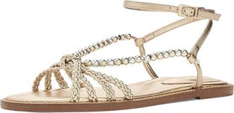 Schutz Adele Glam Flat Womens Sandals Platinum : 10.5 M, Leather